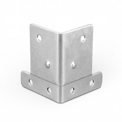 Adam Hall Hardware 40433 - L-Corner 60 mm x 50 mm Angled for 6111, Galvanized